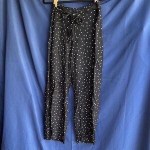 Roxy Black Polka Dot Tie-Waist Pants